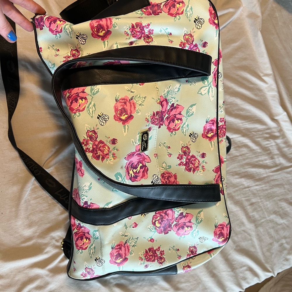 Floral Women's Bag with Black Accents